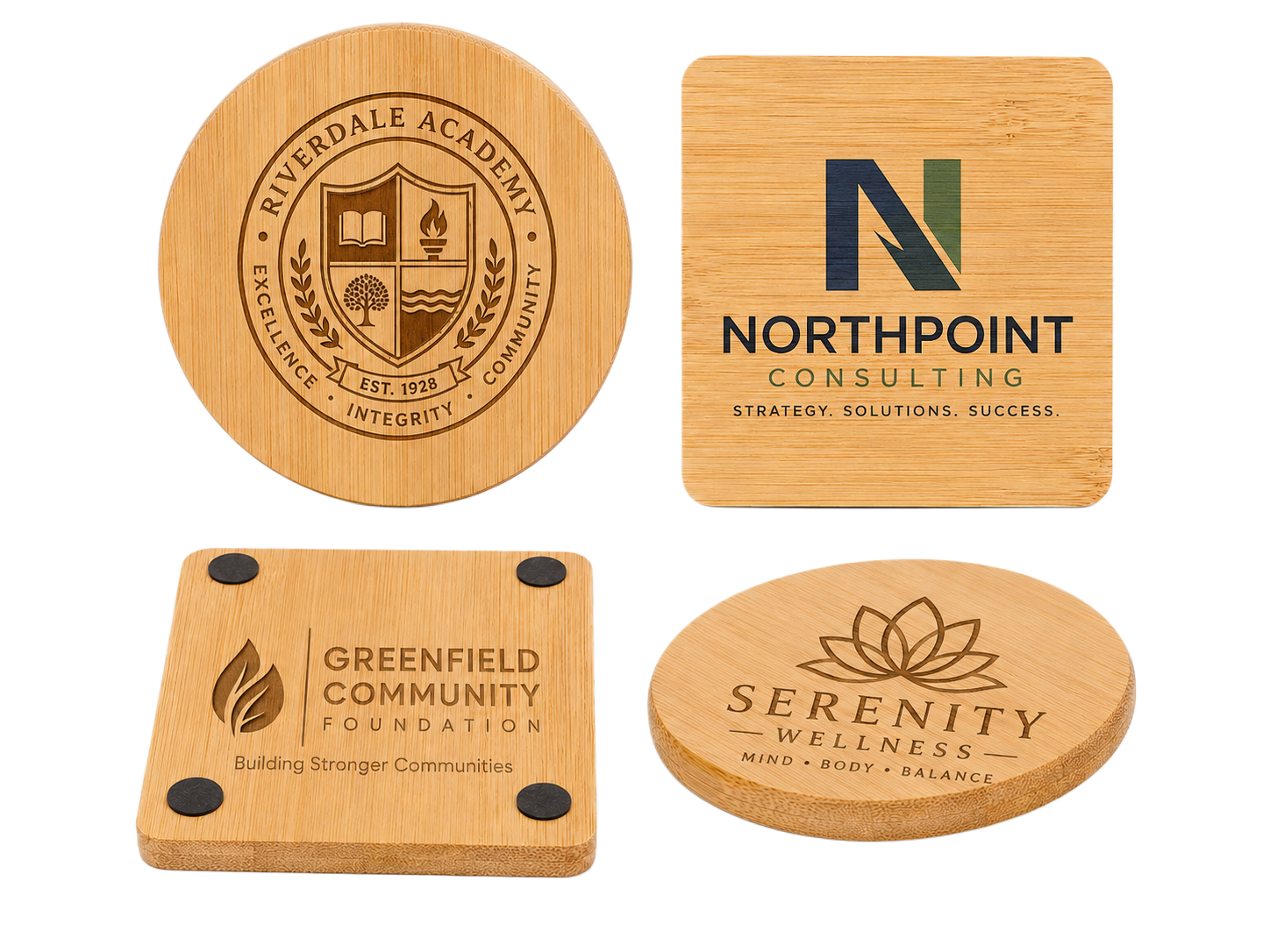 Personalized Natural Bamboo Beverage Coaster
