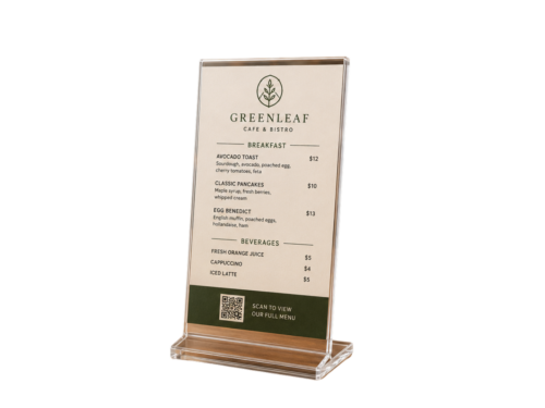 Acrylic Table Menu Stands