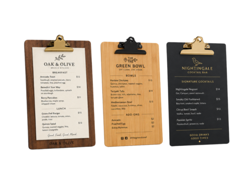 Branded Menu Clipboards