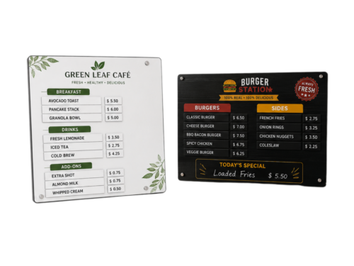 Magnetic Changeable Menu Boards
