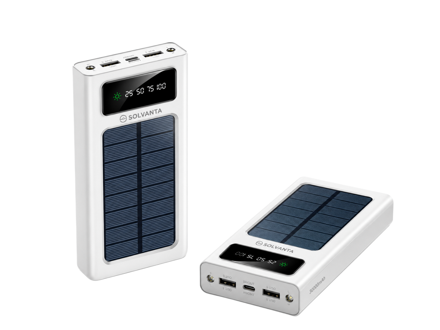 Custom 30000mAh Solar Power Bank with Wireless Charging