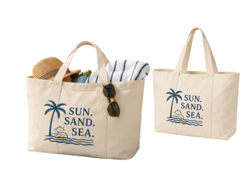 Oversized Canvas Beach Tote Bag
