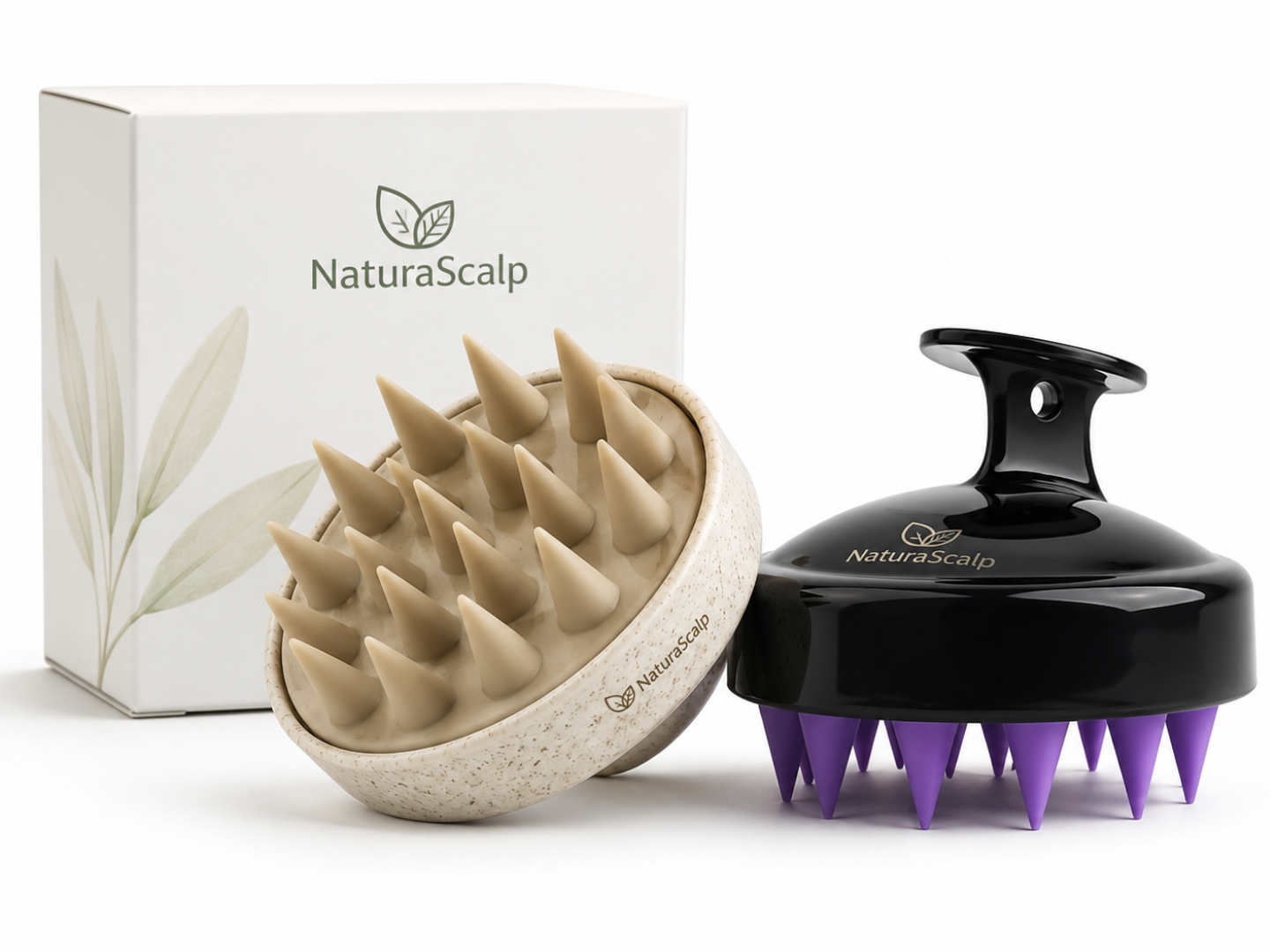 Custom Wheat Straw Scalp Massager Brush with Silicone Bristles