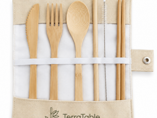 Custom Bamboo Cutlery Set with Pouch