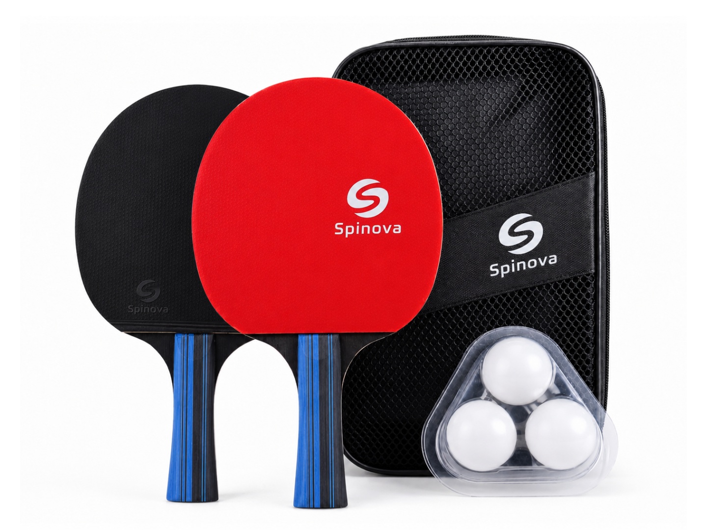 Table Tennis Paddle Set with Balls and Case