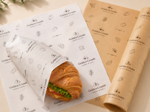 Custom Grease-Resistant Sandwich Wrap Paper in flat surface