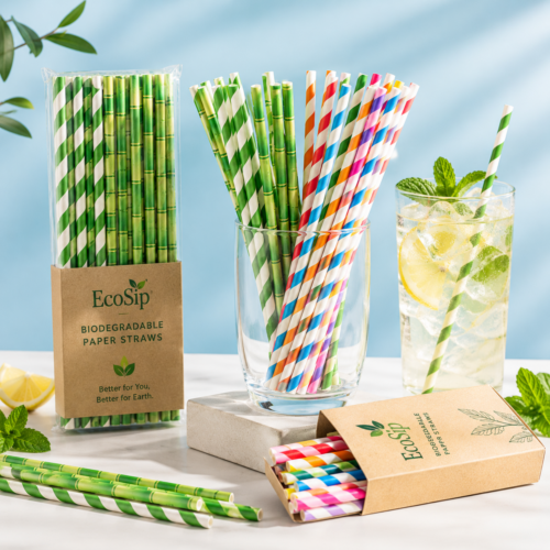 Biodegradable Paper Straws Combined