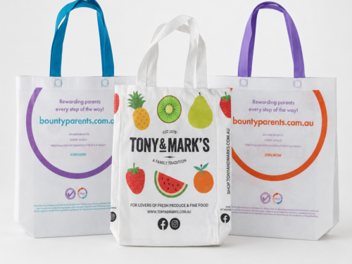 Custom Laminated Non-Woven Tote Bag with different branding