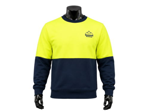 Custom Two-Tone Hi-Vis Crew Neck Sweatshirt